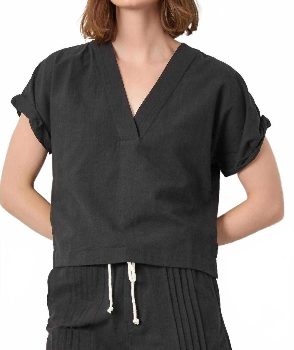 NEW LILLA P boxy popover dolman top in black